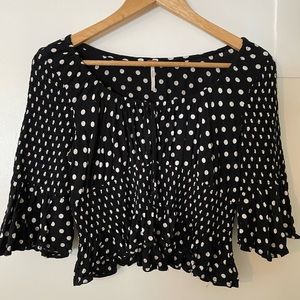 Free People polka dot crop top- size M